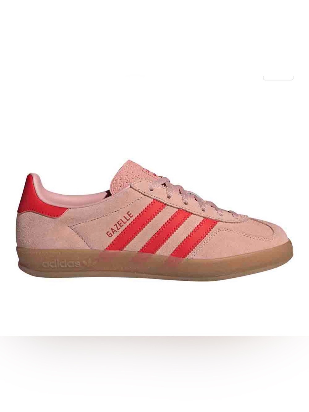 adidas Gazelle Women's Pink Suede Sneakers with Red Stripes